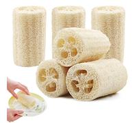 6 PCS Natural Loofah Sponge, Natural Dishwashing Sponges Luffa Sponge Scourers Cleaning Sponges, KEPKKU Washing Up Sponges Multi Pack Bath Loofah Back Scrubber for Shower Scrubbing/Kitchen Cleaning