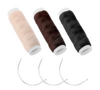 6 PCS Needle and Thread Set for Hair Weaving Needle Professional Hair Extension Tools Thread Kit for Making Wig C J Shape Curved I Needles Sewing for Hairs Hand Sewing Hairs Extension Making Wigs