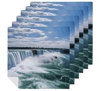 6 PCS Niagara Falls Cloth Napkins 18.7"x18.7"- Single-Sided Print, Soft & Reusable Napkins for Elegant Dining, Wedding, Party, Restaurant Decor