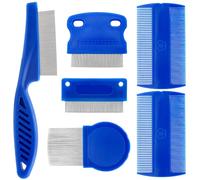 6 Pcs Nit Comb, Flea Comb Dandruff Comb Removal Lice Grooming Combs Fine Teeth Comb for Long Haired Pet(Blue)