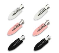 6 PCS No Crease Hair Clips, Flat Styling Clips, Sectioning Grips for Women, Small Hair Accessories, Black, White, Pink