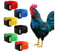 6 Pcs No Crow Rooster Collar to Stop Crowing, Adjustable Anti Noise Nylon Neck Belt for Chickens, Humane No Crow Collar to Prevent Chickens from Screaming - 6 Colors