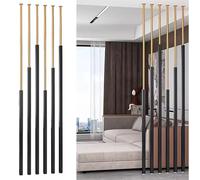 6 Pcs No Drill Wall Partit Slats 7.3ft Floor-to-Ceiling Room Divider for Office & Restaurant Detive Separat Column Easy Install Hollow Design