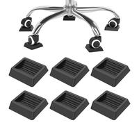 6 Pcs Non Slip Furniture Pad Wheel Stopper for Office Chair Bed Couch Block Sliding on Carpet Hard Floor 8 x 8 cm Rubber Caster Cup Stable Grip