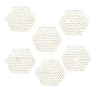 6 Pcs Non Stick Bamboo Steamer Liners, Hexagon Bamboo Steaming Mat, Reusable Steamer Mesh Mats for Steamed Buns, Dumplings, Dim Sum, Fish, Cooking Baking (9.45 x 8.66inch)