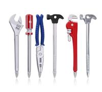 6 Pcs Novelty Pens,Funny,Cool,Fun,Multi Tool Pen,Rude for Adults,for Kids,Office Gifts,Ballpoint,Hardware Hand Shape Black Ink Writing Wrench Pliers Hammer Screwdriver Design for School Stationary