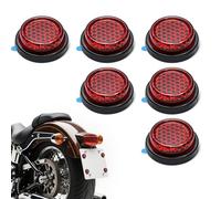 6 Pcs Number Plate Reflector Motorbike, Motorcycle Reflector, Red Reflectors - Self-Adhesive Round Reflectors with High Visibility Design, Universal Fit for Motorcycles/Bicycles/Trailers & Gates