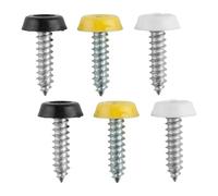6 Pcs Number Plate Screws Kit, Oversized Plastic Top Bolts, License Plate Fixing Set, for Cars & Motorbikes