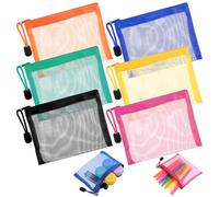 6 PCS Nylon Mini Mesh Pouches Nylon Mesh Zipper Cosmetic Bags Meshs Makeup Pouch Nylons Makeup Pouches Bag Travel Organizer Case Purse Organizers for Earphones Lipstick Cosmetics (5 X 4 Inch)