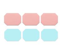 6 PCS Octagon Leather Cup Mats, Dual Sided Waterproof Leather Coasters, Heat Resistant Table Protector, Pink and Blue