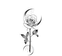 6 Pcs Of Flower And Feather Series Temporary Tattoo Arabic Love Simulation Temporary Tattoo