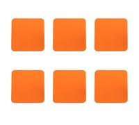 6 PCS Orange Cup Coasters, 100x100x2MM Silicone Cup Mats, Square Coasters, Heat Resistant Table Protector