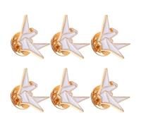 6 Pcs Origami Crane Brooch Pins in White Zinc Alloy for Daily Wear | Cartoon Style, Secure Clasp Structure, Fade Resistant Finish, Suitable for Parties and Daily Wear