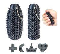 6 PCS Pain Stim Fidget Set,Little Ouchies Style 3D Printed Sensory Stress Relief Toys for Adults and Teens,Keychain Design,Helps with Anxiety, ADHD,Autism,Unique Gift for Men (6pcs-Black)