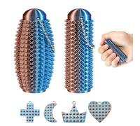 6 PCS Pain Stim Fidget Set,Little Ouchies Style 3D Printed Sensory Stress Relief Toys for Adults and Teens,Keychain Design,Helps with Anxiety, ADHD,Autism,Unique Gift for Men (6pcs-BrownBlue)