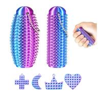 6 PCS Pain Stim Fidget Set,Little Ouchies Style 3D Printed Sensory Stress Relief Toys for Adults and Teens,Keychain Design,Helps with Anxiety, ADHD,Autism,Unique Gift for Men (6pcs-Purple)