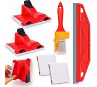 6 Pcs Paint Edger Tool, Cutting in Paint Tool for Walls Ceilings Edges Trim | Pad Brush Corner Skirting Board Decorating Roller Replacement Pads Hand Held Straight Line Perfect Finish DIY Home Room Door