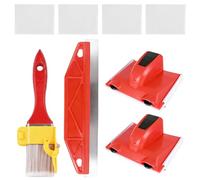 6 PCS Paint Edger Tool Set, Multifunctional Cut-in Painting Tools with 2 Replacement Pads, 12 Inch Paint Shield & Edging Brush, Professional Paint Trimming Kit for Wall, Ceiling, Baseboard, Trim