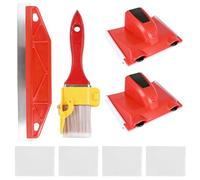 6 PCS Paint Edger Tool Set,Painting Edger Brush Tools,Multifunctional Cutting in Tools for Painting with 2 Replacement Pads Paint Shield and Edging Brush for Wall Ceiling