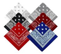 6 Pcs Paisley Bandana Set, Multifunction Head Scarf, Unisex Headband, Polyester Cowboy Bandana for Mens, Womens, Party, Headwear (6 Colours）