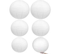 6 PCS Paper Lanterns, Paper Lampshades for Ceiling Lights, Wedding Decorations, Party Props Supplies (White, 3 Sizes)