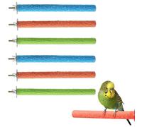 6 Pcs Parrot Perches,Wooden Bird Perches for Cage,10cm Budgie Perch Paw Grinding Stick Stand,Perch Stand for Bird Cockatiel Budgie Stand for Cage Training