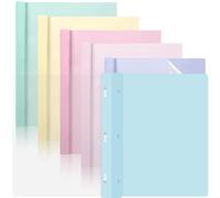 6 PCS Pastel Plastic Report Covers with 3 Prongs Clear Front Presentation Folders 3 Prong Folders for Resume Portfolio Document Report Letter Proposal School Classroom Office Supplies (Pastel)