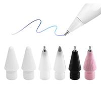 6-Pcs Pencil Tips Replacement Fits for Apple Pencil Pro/2nd/1st Gen/USB-C - 4 Enhanced Precise 0.7mm Metal Nibs (Black/White/Pink) & 2 Original-Like POM Tips, Accurate Drawing & Smooth Writing