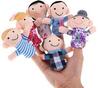 6 Pcs People Family Members, Finger Puppet Set, Cloth Velvet Puppets, Finger Puppets Set, Story Time, Party Favors, Gifts Christmas Stocking Stuffers, Finger Hands Accessories Gifts fo