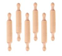 6 Pcs People Small Wooden Rolling Pins, Mini Rolling Pin with 2 Rollers Handle Non-Stick Playdough Dough Roller, for Baking,Cookie, Pastry, Dough