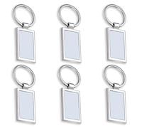 6 Pcs Personalised Keyring, Custom Keychain with Text, Metal Key Tags with Split Rings for Luggage, Dog Tags & Keys, Unique Gift for Men Women(Silver)