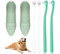 6 Pcs Pet Finger Toothbrush Set, 4 Pcs Toothbrush Cat Dental Care Teeth Brush, 2 Pcs 360° Silicone Pet Toothbrush for Teeth Cleaning Tartar Fights Bad Breath