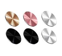6 Pcs Phone Magnet Sticker - Ultra Thin Metal Plate for Magnetic Phone Holder, Self-Adhesive Universal Round Sticker for Car Mount - Black, Silver, Golden, Pink