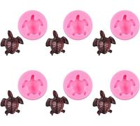 6 Pcs Pink Sea Turtle Resin Mold Small, 3D Animal Silicone Molds for Resin Casting, Tortoise Making Mold for DIY and Plaster Casting,Cake,Chocolate,Soap,Polymer Clay Decoration Tools