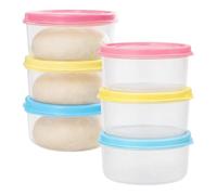 6 Pcs Pizza Dough Proofing Box, 600ml Round Pizza Dough Box with Lids | Plastic, Stackable Dough Proofing Container for Fermentation, for Home Kitchen Baking for Yogurt, Snack, Lunch Box