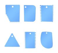 6 Pcs Plastic Cake Scrapers Tabanzhe Cake Edge Smoother Stripes Scraper Set Cream Smoother Cakes Cutter Cakes Decorating Tools for Icing Frosting Buttercream Baking