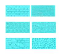 6 Pcs Plastic Embossed Icing Moulds Kits, Cake Making Equipment,Fondant Tools for Making Cookies, Cakes, Petal Paste, Candies