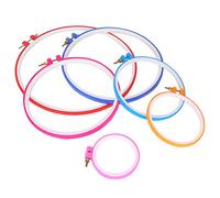 6 Pcs Plastic Embroidery Hoop Set, 6 Size Embroidery Hoops 8/12/16/20/24/28.5cm Circle Cross Stitch Hoop Hoop for DIY, Cross Stitch Embroidery, Crafts Handy Sewing