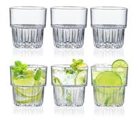 6 PCS Plastic Glasses, 6.76 OZ Clear Tumblers, 200ML Reusable Coffee Cup, Small Drinking Glasses for Adults, Acrylic Cocktail Cups for Home Camping BBQ