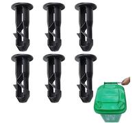 6 Pcs Plastic Hinge Pins for Wheelie Bins, Durable Lid Fixings for Outdoor and Commercial Use, Easy-to-Install Dustbin Lid Pins, Ideal for Home and Business (Black)