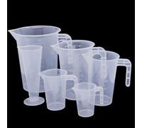 6 Pcs Plastic Measuring Jugs 50ML 100ML 250ML 500ML 1 Litre, Clear Reusable Plastic Jugs Measuring Cups with Handle, for Kitchen Lab Liquid Cooking Baking Baker Set