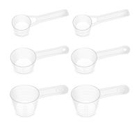 6 Pcs Plastic Measuring Spoon Set, 60ml/30ml/15ml Scoops for Powder, Transparent Protein Powder Scoop, Reusable Dosing Spoons 60ml, Scoop Measure Measuring for Kitchen Supplies