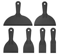 6 Pcs Plastic Putty Scrapers Set, Plastic Spatula, Paint Scrapers Tools, Putty Filler Scraper for Spackling, Patching, Decals, Wallpaper, Remover Sticker, Car Painting Scrapers (Black)