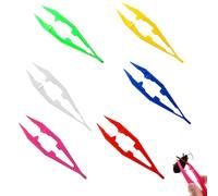 6 Pcs Plastic Tweezers & Reptile Feeding Tongs:Kids Fine Motor Skill Development Tools - 10cm Child-Safe Craft Tweezers for Snakes/Lizards/Tortoises,DIY Bead Picking & Preschool Sensory Play