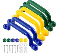 6 Pcs Playground Safety Handles Plastic Swingset Handle Outdoor Playset Grab Handles for Kids Boys Girls Swing Set Treehouse (Color Set 1)