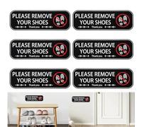 6 PCS Please Remove Your Shoes Sign,No Shoes Signs for House, Shoe Off Sign Sticker,Waterproof and Fade-Resistant, for Home and Office Cafes,Housewarming Gift