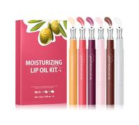 6 Pcs Plumping Lip Oil Tinted, Hydrating Lip Glow Oil, Long Lasting Moisturising Fading Lip Lines Lip Primer Before Makeup Small Stick Lip Essence Pen Design 6 Colours
