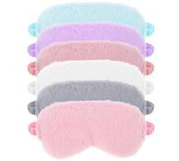 6 Pcs Plush Eye Mask for Sleeping Soft Fluffy Furry Satin Eye Mask Comfortable Eyemask Sleep Faux Fur Eye Cover Satin Nap Night Eyeshade Cover for Women Men Gift (6 Colors)