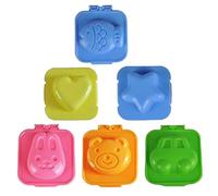 6 Pcs Poached Egg Moulds, Cute Boiled Egg Mould 3D Cartoon Onigiri Mould Plastic Cake Chocolate Mold DIY Bento Tools Accessories for Home Kitchen, Schools