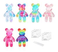 6 PCS Pocket Bear Hug, Jelly Design Pocket Worry Bear Hugs Resin Positive Token Small Gifts, Thinking of You Gifts Famlies Bestie Lovers Couples for Girls Boys Teens